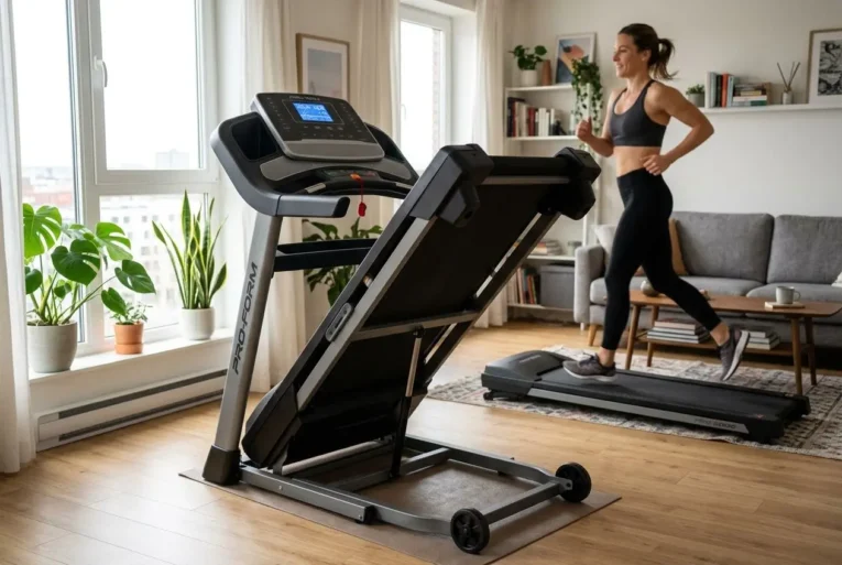 Tapis de course pliable en appartement